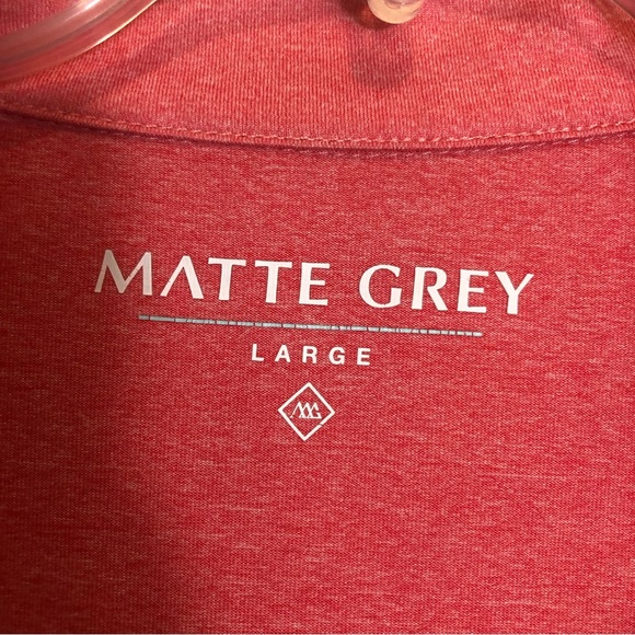Matte Grey 1/4 Zip Front Pullover Men’s Golf Shirt. Size L - Picture 2 of 8